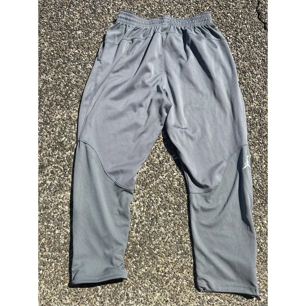 Vtg Y2K Nike Air Jordan Dri-Fit athletic pant zipper ankle 2XL grey white stripe